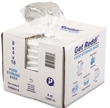 Portion Bag, 8x4x18 Plastic Food Storage Bag, Clear