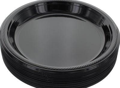 Plate, 9" Black Plate Impact Plastic