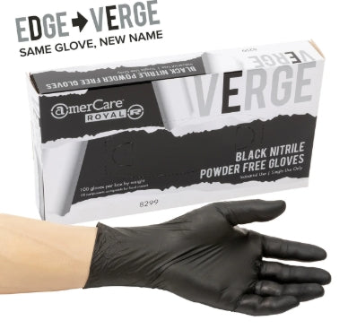 Glove, Large Black Powder-Free Verge Nitrile Gloves