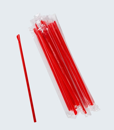 Straws, 10.25" Giant Red, Paper Wrapped