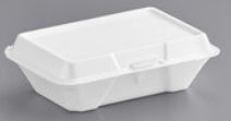 To Go Box, Foam Hinged 9x6 1-Comp., White