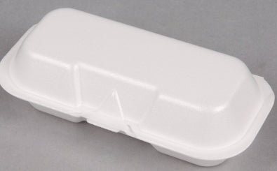 To Go Box, Foam Hot Dog Container, White (622)