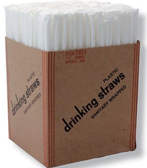 Straws, 7.75" Clear Wrapped Straw, INDV PK.