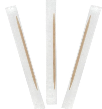 Pick, 2.5" Cello Wrapped Birch Toothpicks, Mint