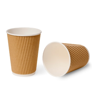 Cup, 12oz Ripple Hot Cup, Kraft