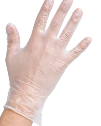 Glove, X-Large Clear Powdered Vinyl Gloves