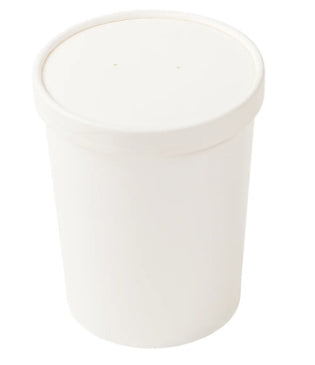 Paper Container, 16oz. Paper Food Container Combo, White