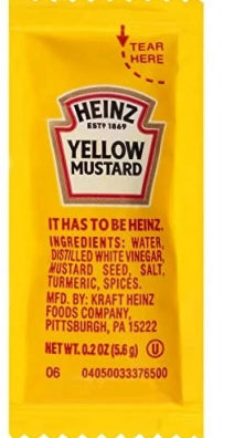 Food, Heinz Mustard Single Serve .2oz Packet