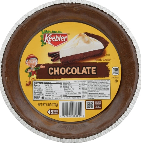 Food, Keebler 9" Graham Chocolate Pie Shell, 5.8 Ounce