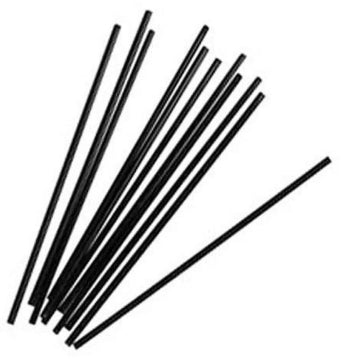 Straw,  7.75" Jumbo Black Unwrapped