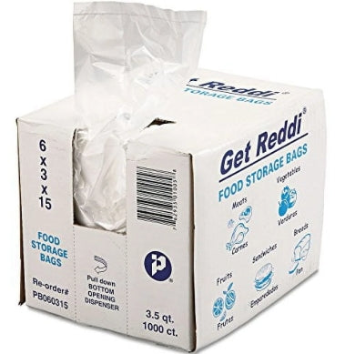 Portion Bag, 6x3x15 Plastic Food Bag, Clear