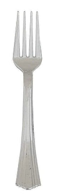 Fork, 7 1/4" Extra Heavy Weight Plastic Fork, Silver