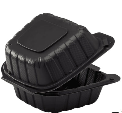 To Go Box, 6x6 Mineral Filled Hinged Container, Black