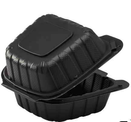 To Go Box, 6x6 Mineral Filled Hinged Container, Black