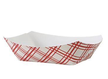 Food Tray, #500 5Lb Food Tray, Red Plaid