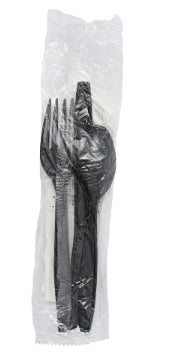Cutlery Kit, Heavy-Weight Black PP, 6 Piece