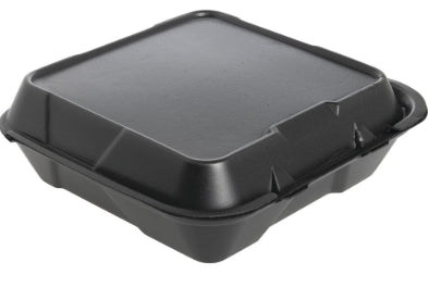 To Go Box, Foam Hinged 9x9 1-Comp., Black