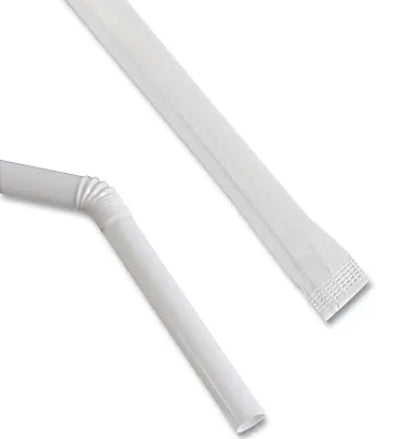 Straws, 7.75" Jumbo FLEX/WRAPPED Straw (C9091)