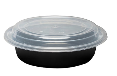 Container, 16oz. PP Black/Clear Lid To Go Containers - Combo
