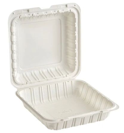 To Go Box, White 6x6 Mineral Filled Container 1 Comp