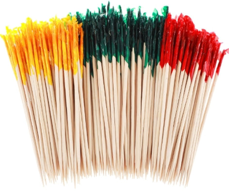 Frill Picks, 4" Club Bamboo Frill Pick - INDV. Pack