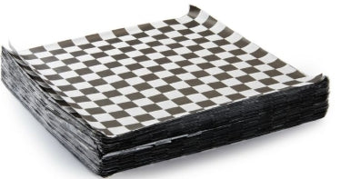 Deli Wrap, 12x12 Checkered Deli Wrap, Black