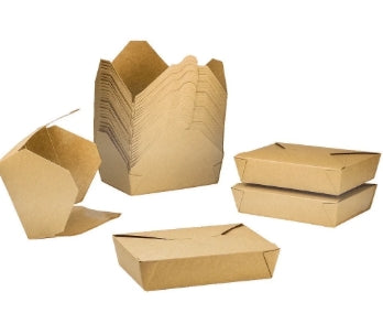 To Go Box, #4 Kraft Folded Takeout Box