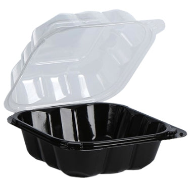 To Go Container, 8x8x3 Microwavable Hinged Container, 1-Comp.