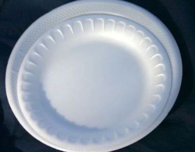 Plate, 9" Foam Plate, White