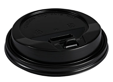 Lid, Dome Sipper Lid for 10-20oz Paper Hot Cups, Black 90 mm